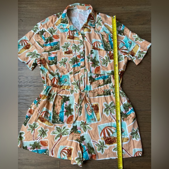 Label of Love Tropical Vacation Peach Printed Romper-Size XL - Picture 5 of 10